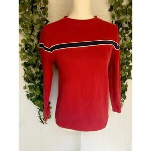 Old Navy Red Navy White Stripe Cotton Sweater Long sleeve Top Kids 12 Women's XS